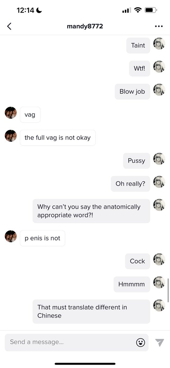 vanessa4freedom's tweet photo. A somewhat comprehensive list of words not allowed in @tiktok_us DM’s. @Mandy8777 https://t.co/b12haIDNkd