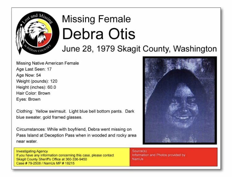 UsaMmiw's tweet photo. 🛑MISSING🛑
DEBRA OTIS (17)

MISSING FROM SKAGIT COUNTY, WASHINGTON
DATE LAST SEEN: JUNE 28, 1979
SEE POSTER FOR MORE DETAILS
#mmiw #mmiwg #missingandexploitedchildren #findourmissing #findourgirls #washington #missinginwashington #mmiwwashington https://t.co/OZdM9d4lUM