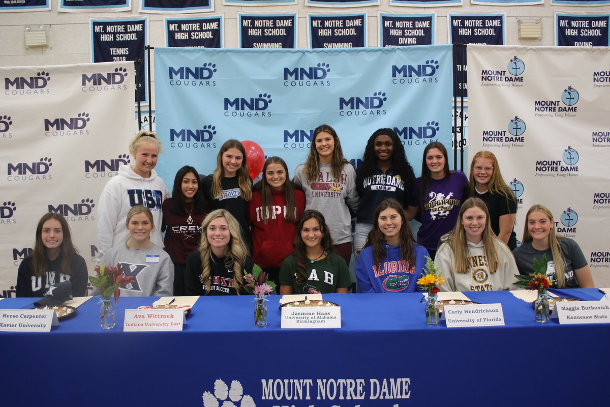 Congratulations to our 15 MND student-athletes who have signed their National Letters of Intent to continue their athletic careers at the collegiate level. You can read all about it at: 
mndhs.org/fifteen-mnd-st…
#NextLevel #CougarPride