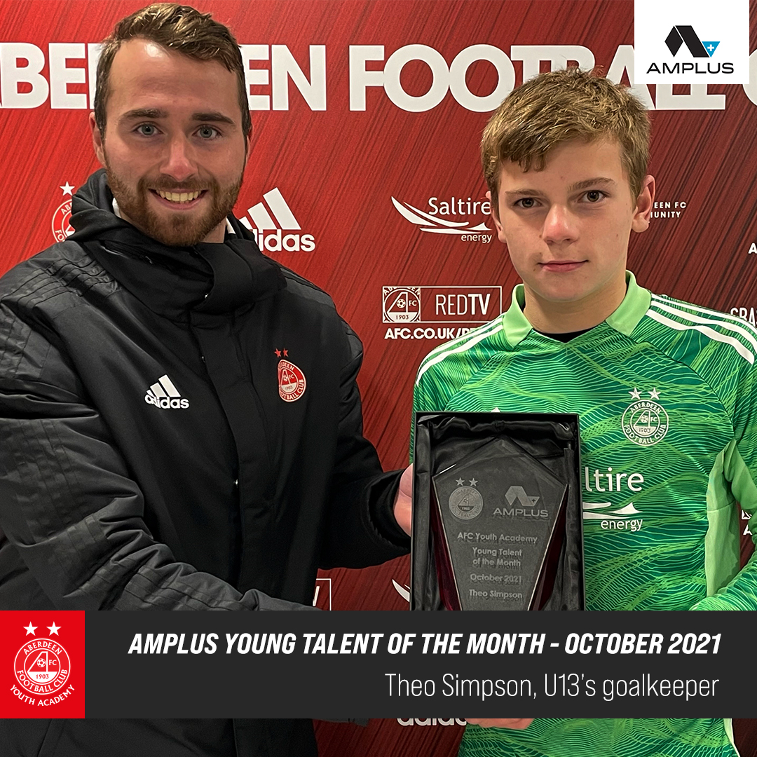 👏🏼 Congratulations to Lancelot Pollard &amp; Theo Simpson who have won the Amplus Young Talent of the Month Awards for October. 

🔴 Thank you to Amplus Energy for their continued support of <a href="/AberdeenFCYouth/">Aberdeen FC Youth Academy</a>.