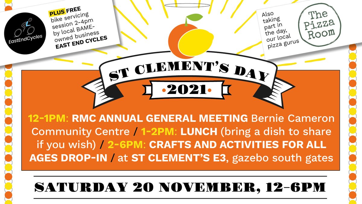 bowsuze's tweet photo. Oh yes, we've only gone and got #EastEndCycles coming to our @stclementsbow St Clement's Day this Sat 20 Nov! They're offering FREE bike maintenance from 2pm... 🚴🔧 Local residents welcome. #LondonE3 #community #cycling #neighbourhood https://t.co/CDI0zfHaFI