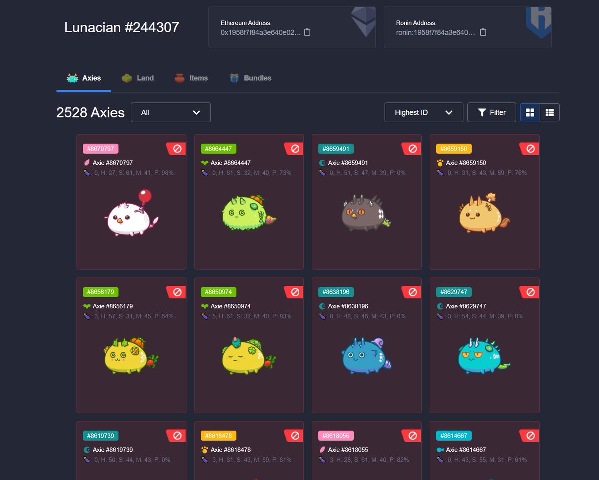 Stark_axie's tweet photo. SO SO SATISFYING TO SEE THIS ! 2528 BANNED AXIES FROM A BOT BUYER BELOW FLOOR

https://t.co/ba0TD8GG7L https://t.co/cPm75BfJQn