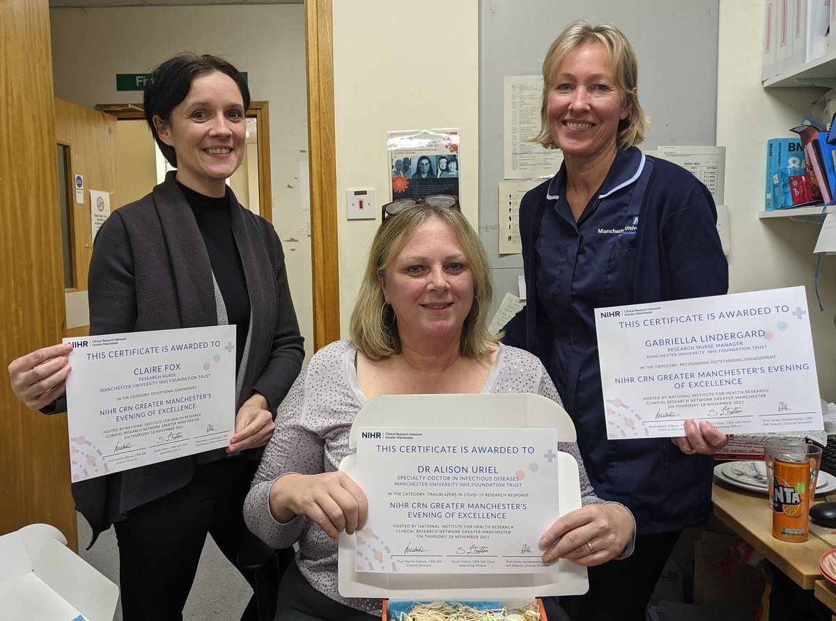 HeySamuelHey's tweet photo. The @NorthMcrGH_NHS nominees for the @NIHRCRN_gman #GMEOE it's a pleasure to celebrate these guys who are amazing clinicians, leaders and colleagues. https://t.co/PchKqplGK5