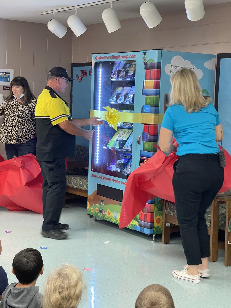 v_wagz's tweet photo. We are so excited about our new Book Vending Machine! The kids can’t wait to earn tokens!  @ForestLakeVCS @VCSVAME @GlobalVending https://t.co/GCBgT1Y0bc