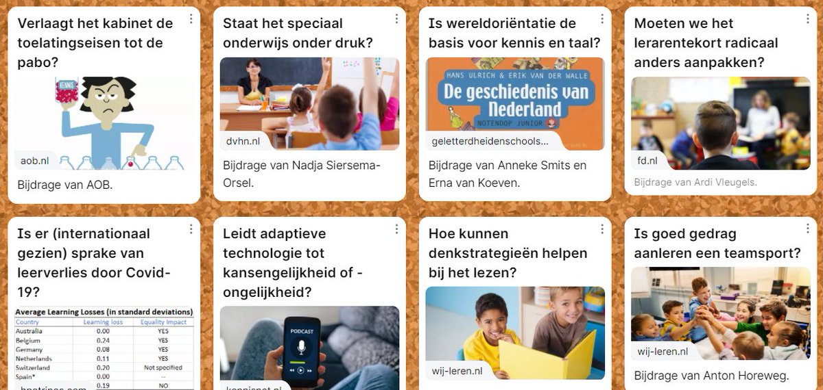 De Leertijd.nl Nieuwsselectie week 46 2021 is verschenen. Wederom met een groot aantal artikelen over onderwijskwaliteit die je niet gemist mag hebben: padlet.com/joscop/nieuwse…. Met bijdragen van o.a. @remcopijpers , <a href="/AnnekeSmits1/">Anneke Smits</a> , <a href="/ErnavanKoeven/">Erna van Koeven</a> , <a href="/AafkeBouwman/">Aafke Bouwman</a>