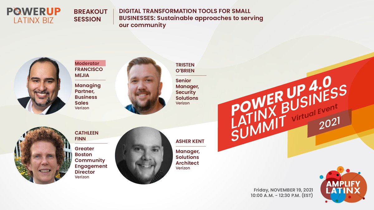 WeAreALX's tweet photo. Join this session at the #PowerUpSummit on Friday, to hear from experts from @Verizon on how to leverage digital solutions to facilitate enhanced collaboration, security, & always-on connectivity to help save time, money, & grow your business.
Register: https://t.co/NOMEeKDDIT https://t.co/JbidZ8VZfZ