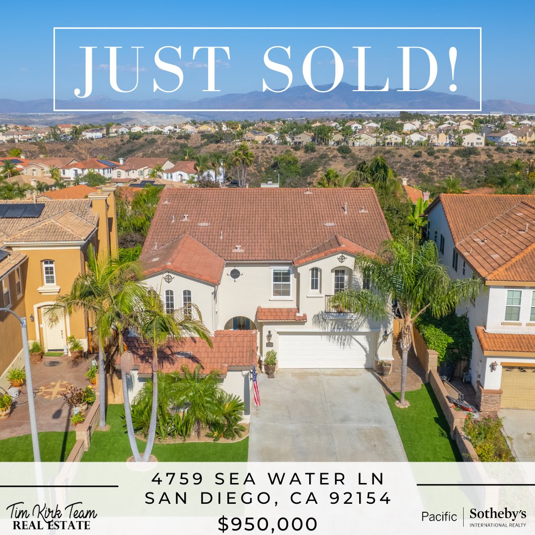 EpicRealtySoCal's tweet photo. JUST #SOLD!
 4759 Sea Water Ln, San Diego, CA 
$950,000

This incredible home sold for over asking in 1 week! So happy I was able to help my 2x clients. Bittersweet as they spent many years here, wishing them the best! 😍👏🏻

Tim Kirk | @PacificSIR | DRE #01941662 | (760)704-9252 https://t.co/PQFGbxdAo9