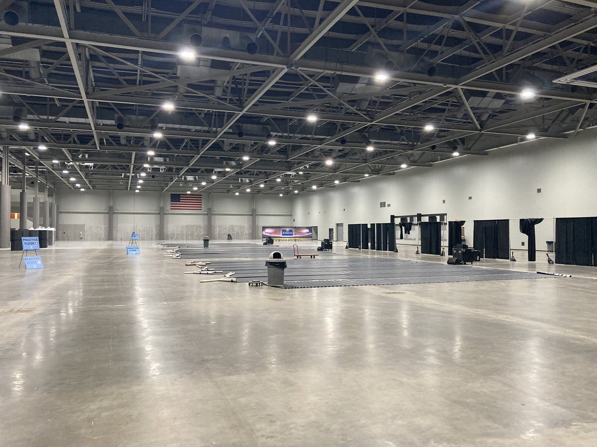 KSHSAA's tweet photo. The Marley dance floors are settling and we are few steps closer to hosting 41 KSHSAA Dance Teams tomorrow for the first ever in-person Spirit Game Day Showcase “Dance”Competition! https://t.co/TR1Ns1KNY1