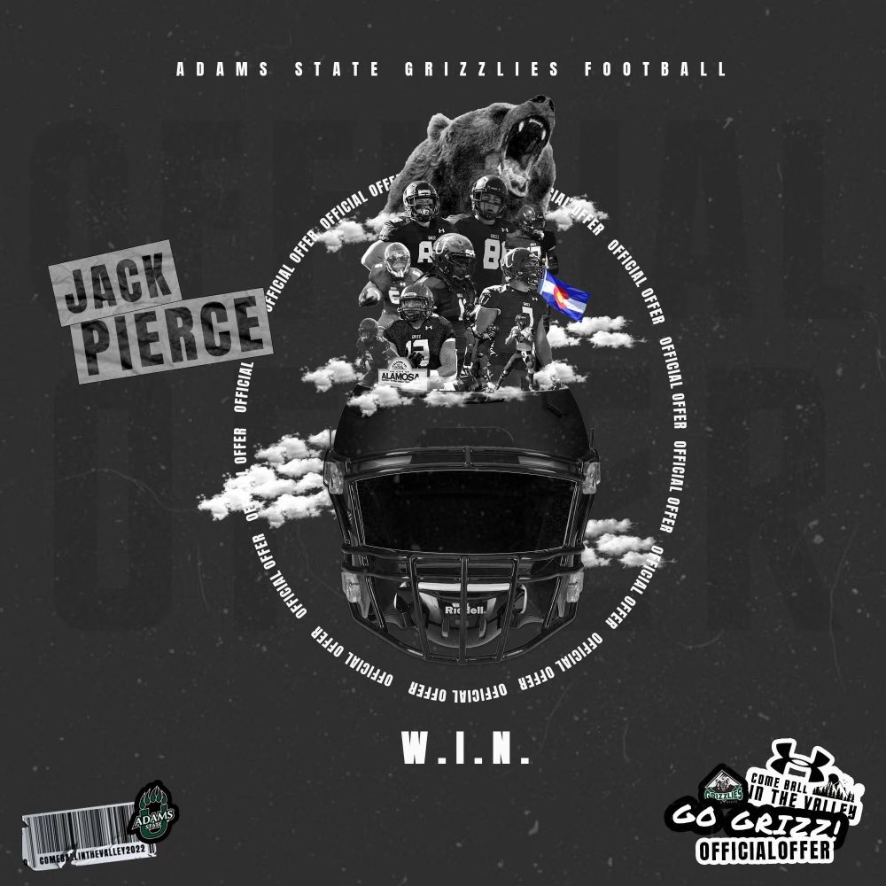 Proud to announce I have received my first offer to continue my athletic and academic journey at Adams State University! Also a big thanks to <a href="/coach_terell/">Coach T</a> in believing in me! <a href="/_CoachDiaz/">Coach Jacob Diaz 🇨🇺 🇲🇽</a> <a href="/CoachRiley7/">Coach Riley</a> <a href="/warriorqbcoach/">Warren McCarty</a> <a href="/performanceemp/">The Performance Empire</a> <a href="/coachjajczyk/">Justin Jajczyk</a> <a href="/football_cths/">CTFootball</a>