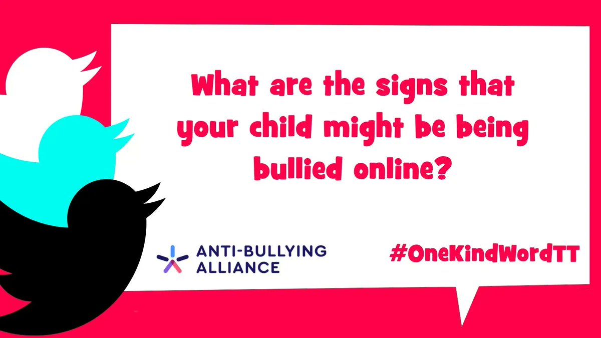 ABAonline's tweet photo. Next question: What are the signs that your child might be being bullied online? 

@kidscape @contactfamilies @mffonline_ @childnet @deputygrocott &amp; @Mubashar_AK for @NSPCC
#OneKindWordTT https://t.co/VAlkTUaqlm