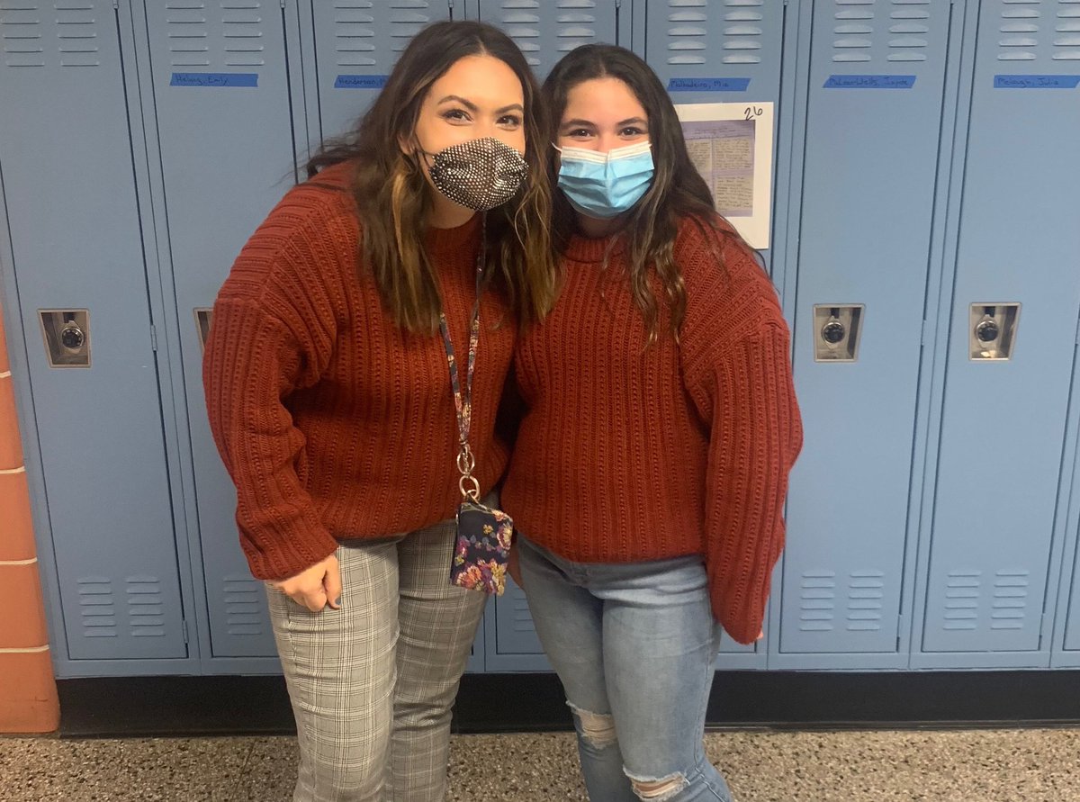 Twin day! We planned to wear the same sweater 🥰 #mtpspride #180WaysLionsLead #thornems