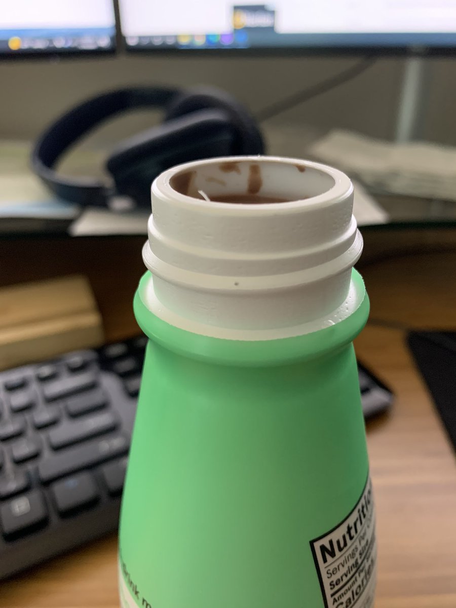 mattm457's tweet photo. @soylent Why do the bottles always have loose, rough plastic shreds on the rim? Easily falls in the drink and gets consumed. https://t.co/eBRgV3tCqj