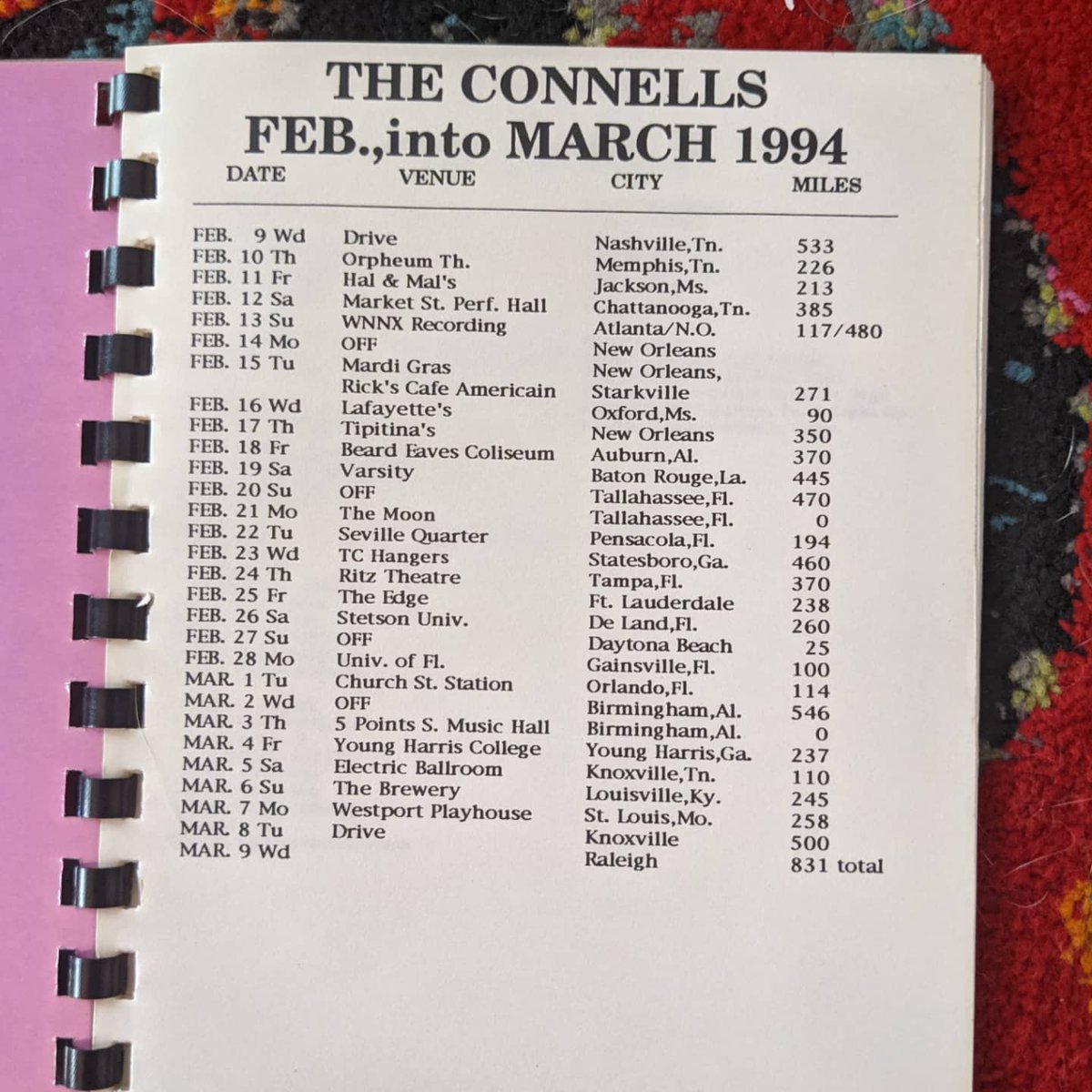 connellsmusic's tweet photo. Reference for those "did you play (insert city)" questions that we can never seem to answer. Hard to explain the excitement (or dread!) that came when handed a new tour book. Somehow we were more organized in the 90's.
#tourbook #printedpages #backinthe90s https://t.co/JW0BwzhkDP