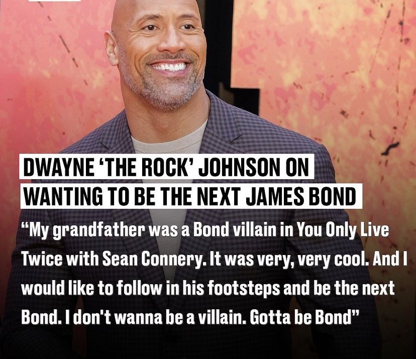 Robert Komaniecki This Would Mean Either An American James Bond Or Getting To Hear The Rock Trying To Do A British Accent Both Of Which Would Be Hilarious T Co Oc7nzjrxqp