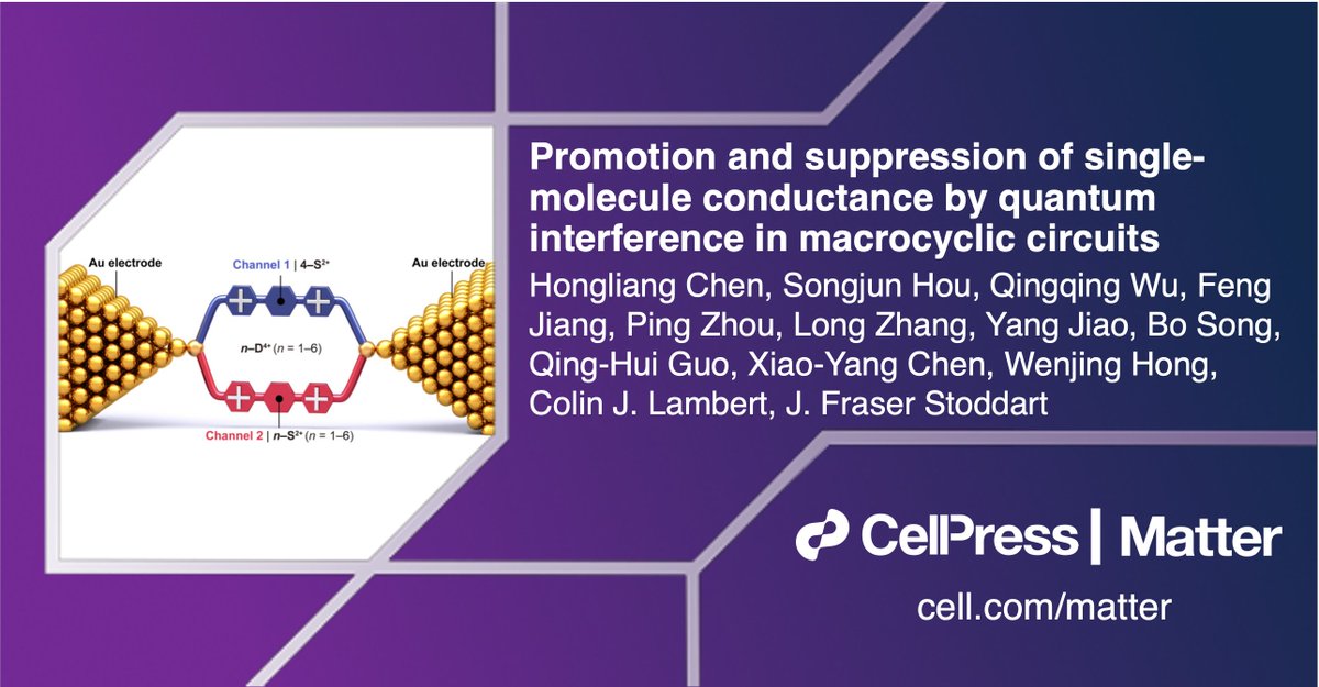 Matter_CP's tweet photo. .@sirfrasersays, Colin Lambert, Wenjing Hong, & coworkers use tetracationic cyclophanes to create macrocyclic single-molecule circuits in #MatterIssue29! First authors @HongliangChen18 @NUChemistry @IINanoNU & Songjun Hou @LancUniPhysics
Read it here: https://t.co/X3RJWm93ux https://t.co/LGnMKvUVtb