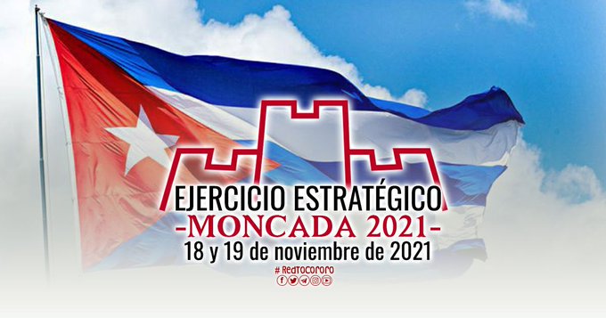 Comunica2015's tweet photo. Ejercicio estratégico #Moncada2021 prioridad para la defensa de la Patria. @geiacuba @minalcuba #CubaVive #PatriaOMuerte #AlimentariaPorCuba https://t.co/czMulDfPMa