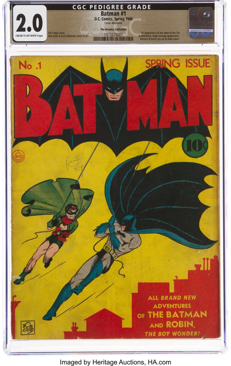 HeritageAuction's tweet photo. #HERITAGELIVE: Holy Grail, Batman!
Here's how coveted copies of #Batman No. 1 have become: This copy, from #ThePromiseCollection, is graded CGC GD 2.0. And a moment ago, it just sold for $240,000. That’s just Bat-tacular.
https://t.co/AEwtbV9BfH https://t.co/8ADRpfZqBl