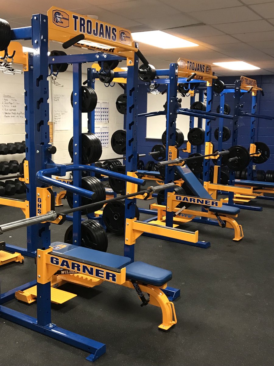 Thank you Garner community, Garner Trojan Club, and ⁦⁦⁦<a href="/NCHSAA/">NCHSAA</a>⁩ Education-Based Grant for our new weight room to continue the Garner Tradition of Excellence.
