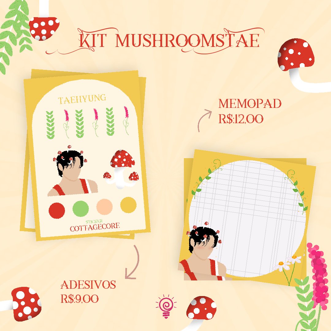 [PRONTA ENTREGA ]
🍄MushroomsTae
apenas a arte
Vendo tudo junto ou separado

Kit completo: R$35,00 + brinde surpresa
Preços individuais listados nas imagens.
Interessados chamar na DM! 

2021. © Lollipop Studio