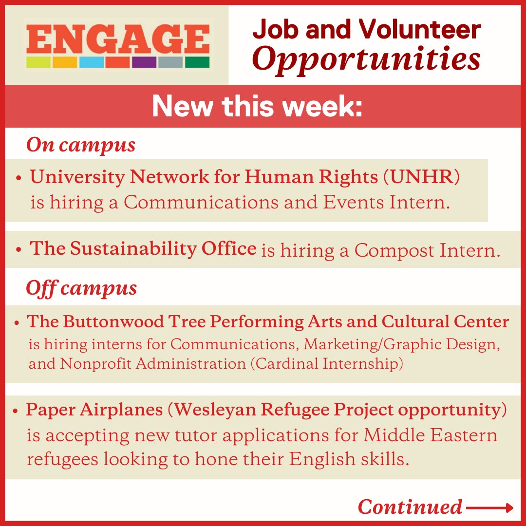 Wes_engage's tweet photo. We will be featuring job and volunteer opportunities on our social media every week! Sign up for our newsletter and visit our blog to read more! https://t.co/232XsbJDck