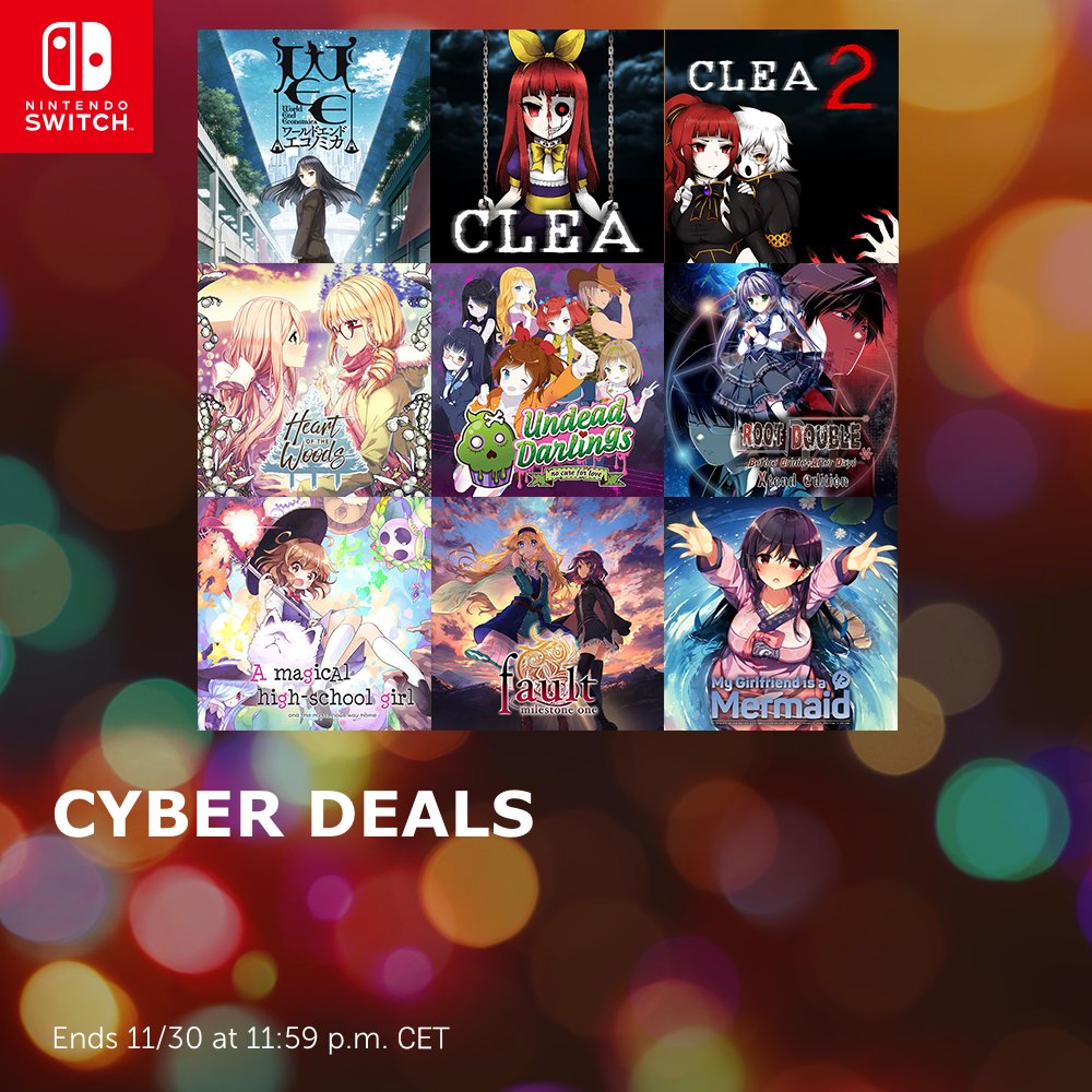 SekaiGames_'s tweet photo. The Cyber Deals start today for our gamers in the EU and AU/NZ with up to 50% off these amazing adventures! From visual novel to RPG and everything in between, don't miss out on great discounts for the next 2 weeks!

https://t.co/C6mVZehlOV https://t.co/56uEXJ2OJi
