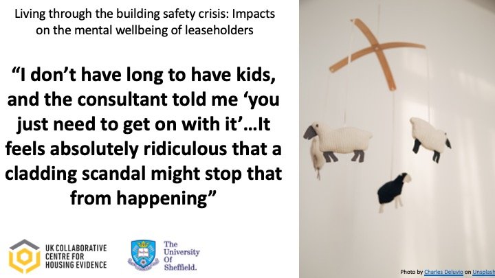EOCS_Official's tweet photo. There are fire safety concerns, there's the constant worry about finances, but it's also about  life choices taken away from us.

@jennyfpreece #MentalHealth report: https://t.co/PySM9IG8eY

#EndOurCladdingScandal https://t.co/D0RrcxcGy9