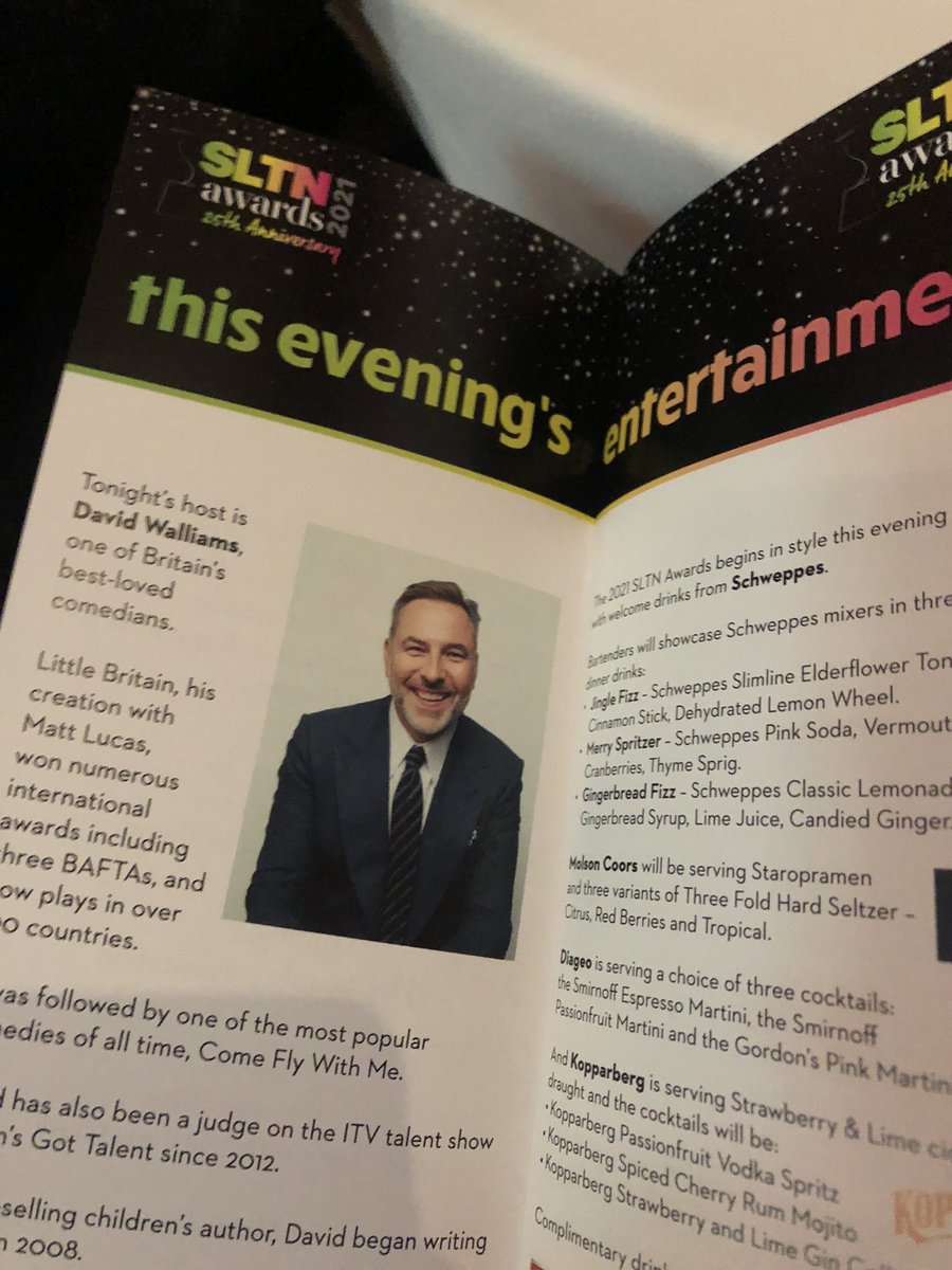 Words can’t describe my excitement that <a href="/davidwalliams/">David Walliams HQ</a> is tonight’s <a href="/TheSLTN/">SLTN</a> awards host! 🙌 🎉 #SLTNAwards