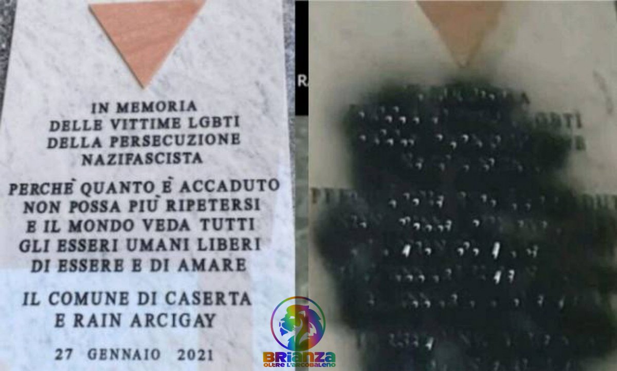 Siamo assolutamente impietriti da quello che é accaduto a Caserta.
La targa in memoria delle vittime nei Lager é stata brutalmente vandalizzata. Per quanti credano che non esista l'omotransbifobiaquesto orrendo gesto ne é una prova palese.
#caserta #antifascismo #omobitransfobia