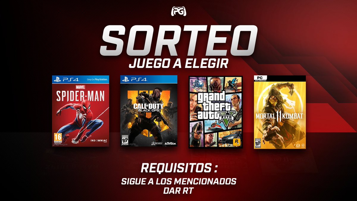📌🎁#SORTEO JUEGO A ELEGIR💥

🔹️Los juegos que se muestran en la imagen son solo de ejemplo el ganador puede elegir cualquier otro juego de PS4 o PC que quiera.

▫️Para participar: Haz RT, sigue a <a href="/ProGamesTM/">PRO GAMES™🎮</a> y <a href="/SantinoCripto/">SantinoCripto®</a>

🔹️ Termina: 3 dias (21/11)👍

¡SUERTE!🍀
