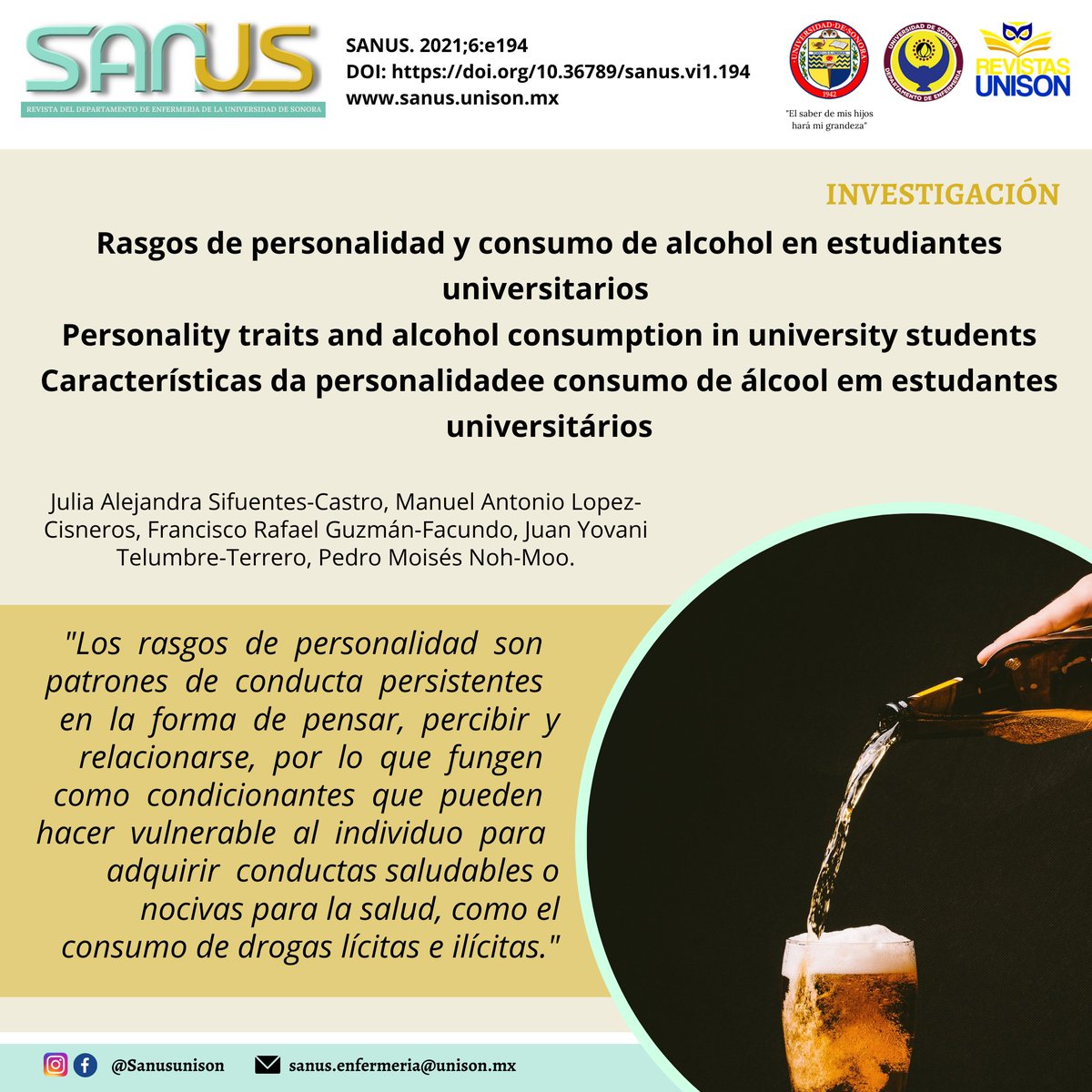 Revista_SANUS's tweet photo. ‼️Artículo completo:
https://t.co/YFqxdNKUTT

https://t.co/aatQcUn8AV

#soyunison #sanusunison #enfermeria #investigación #nursing #investigation #alcoholismo #adultojoven #personalidad https://t.co/cMvCgEyNhR
