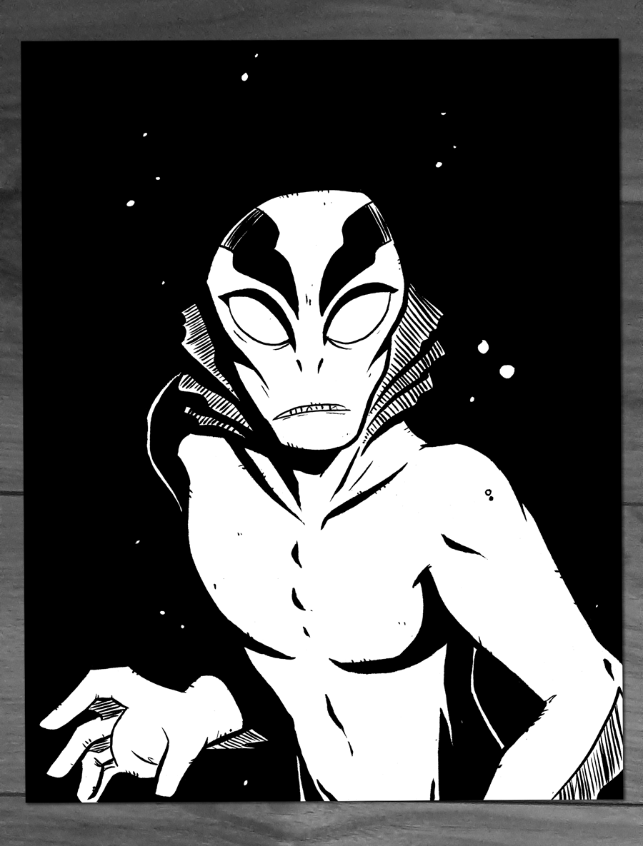 You like one-of-a-kind art? Consider buying one of my actual ink-on-paper drawings! There's nothing like a real physical original illustration that you can hold and smell and lick and ultimately burn for heat 