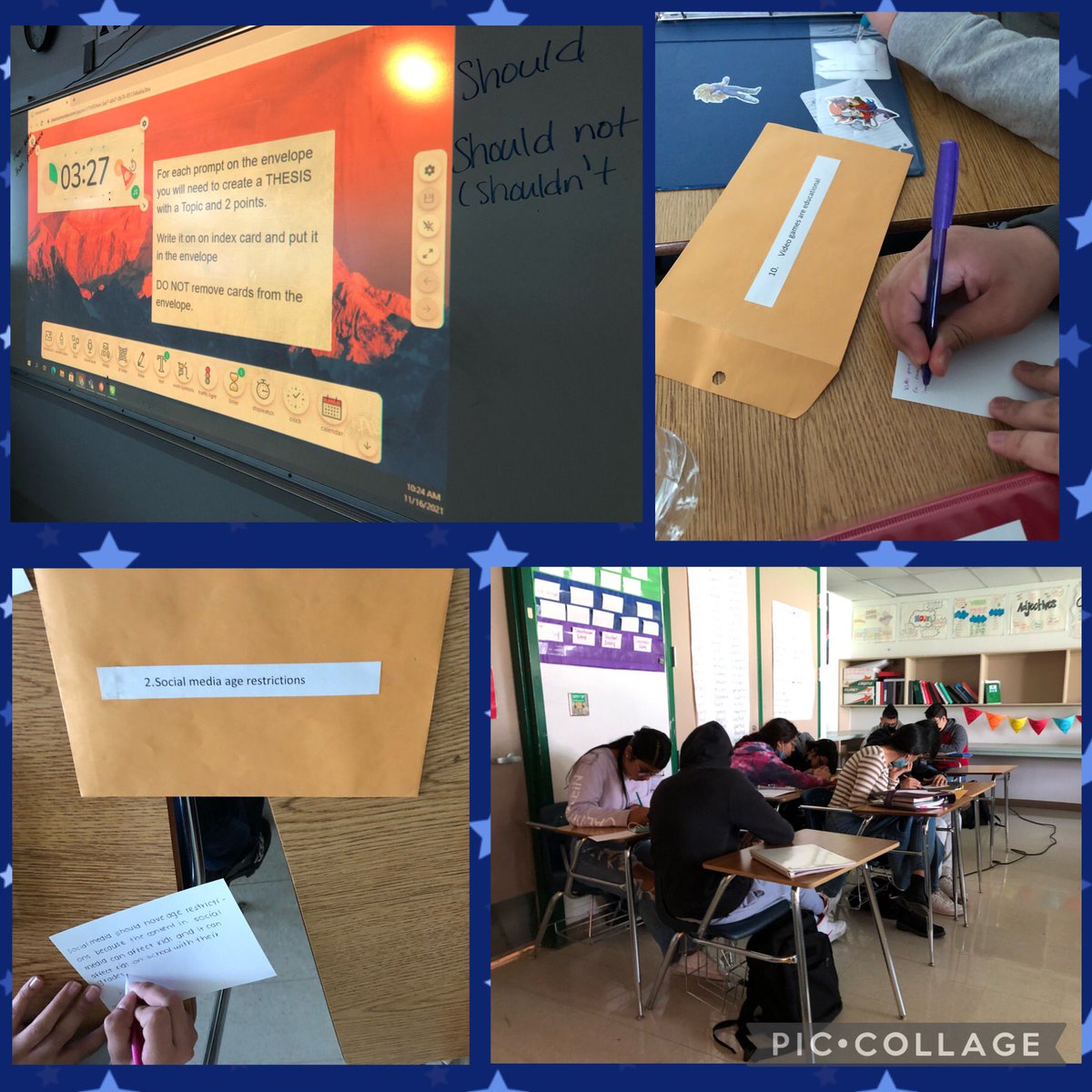 Collaborating to create effective, persuasive thesis statements. Six timed rounds, all scholars prevailed. We got this! #empoweringlearners #MontwoodHS