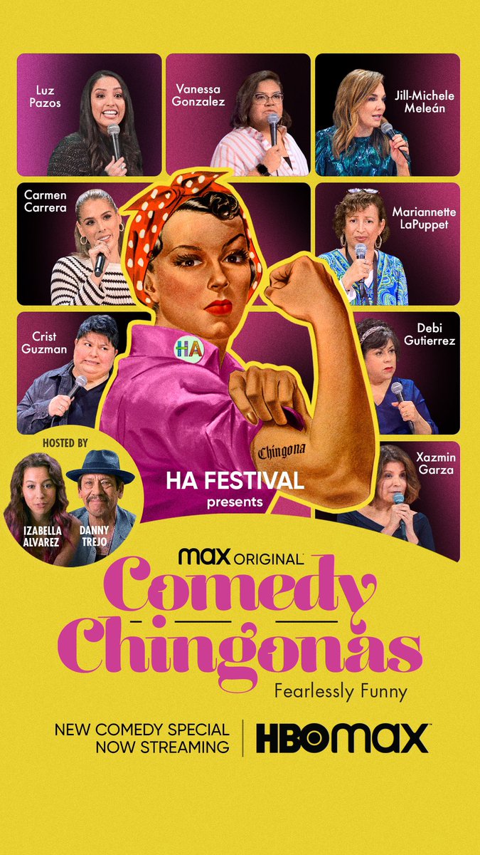 hacomedyfest's tweet photo. Comedy Chingonas is ready for viewing on HBO Max, so curl up with your cobija and tune in!
#comedychingonas #hacomedyfestival #latinacomedy #theartofcomedy #standup #chingona https://t.co/x8mjEesp7K
