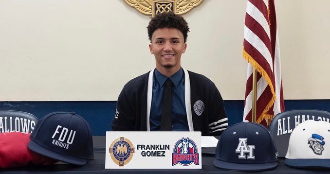AHBaseball1909's tweet photo. Congratulations to 22’ Franklin Gomez on making it official with (D1) Fairleigh Dickinson University @AHAthletics1909 @FDUKnightsBase https://t.co/YBTzE3nPuX