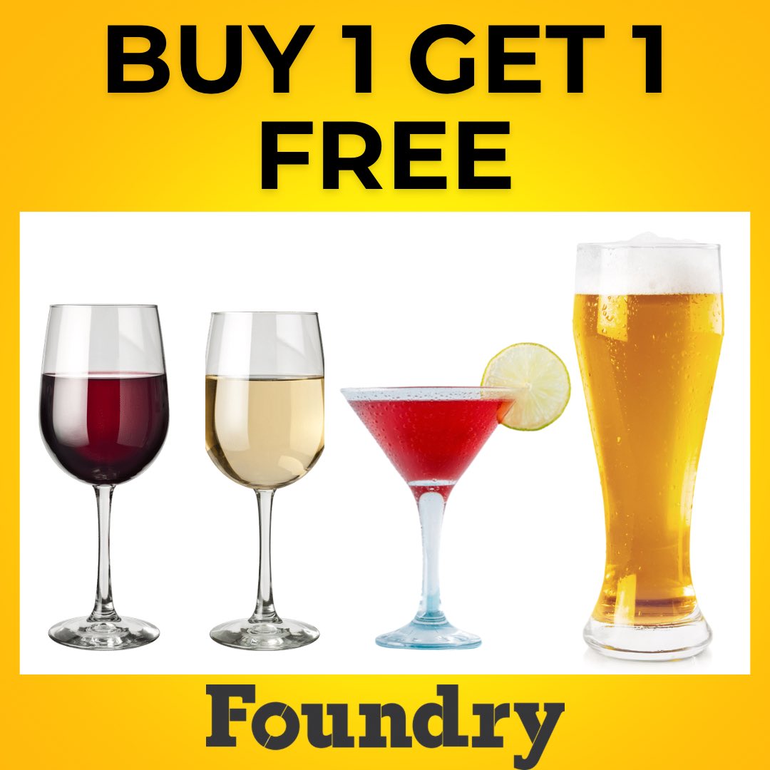 FoundryJozi's tweet photo. Happy Hour is back due to popular demand! Buy One Get One Free on Friday from 4-6pm at The Foundry… Castle Lite on tap, Stella on tap, Gin &amp; Tonic, Cosmopolitan cocktail, @durbanvillehills Light Shiraz &amp; Light Chenin Blanc. Cheers! 🍺 https://t.co/4arCVz73sK