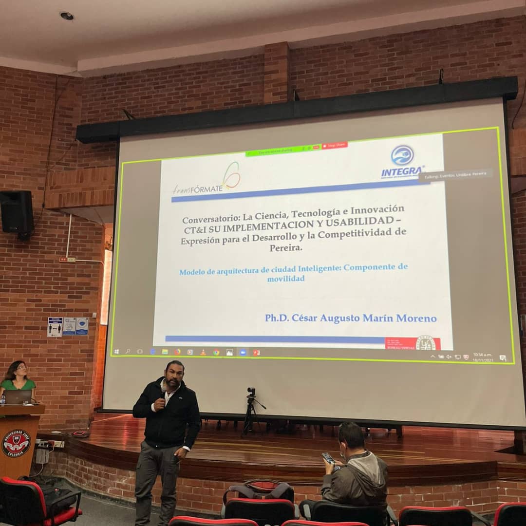 Integra_S_A's tweet photo. 🧠💡Hoy el Gerente I+D+i, Ph.D. @cesmarin, invitado como Coord. de Mesa de Smart City  por la @Alcaldiapereira  y la @UnilibreP en Conversatorio: La Ciencia, Tecnología e Innovación CT&amp;I SU IMPLEMENTACIÓN Y USABILIDAD, expresión para el desarrollo y la competitividad de Pereira. https://t.co/JzCyGwje7o