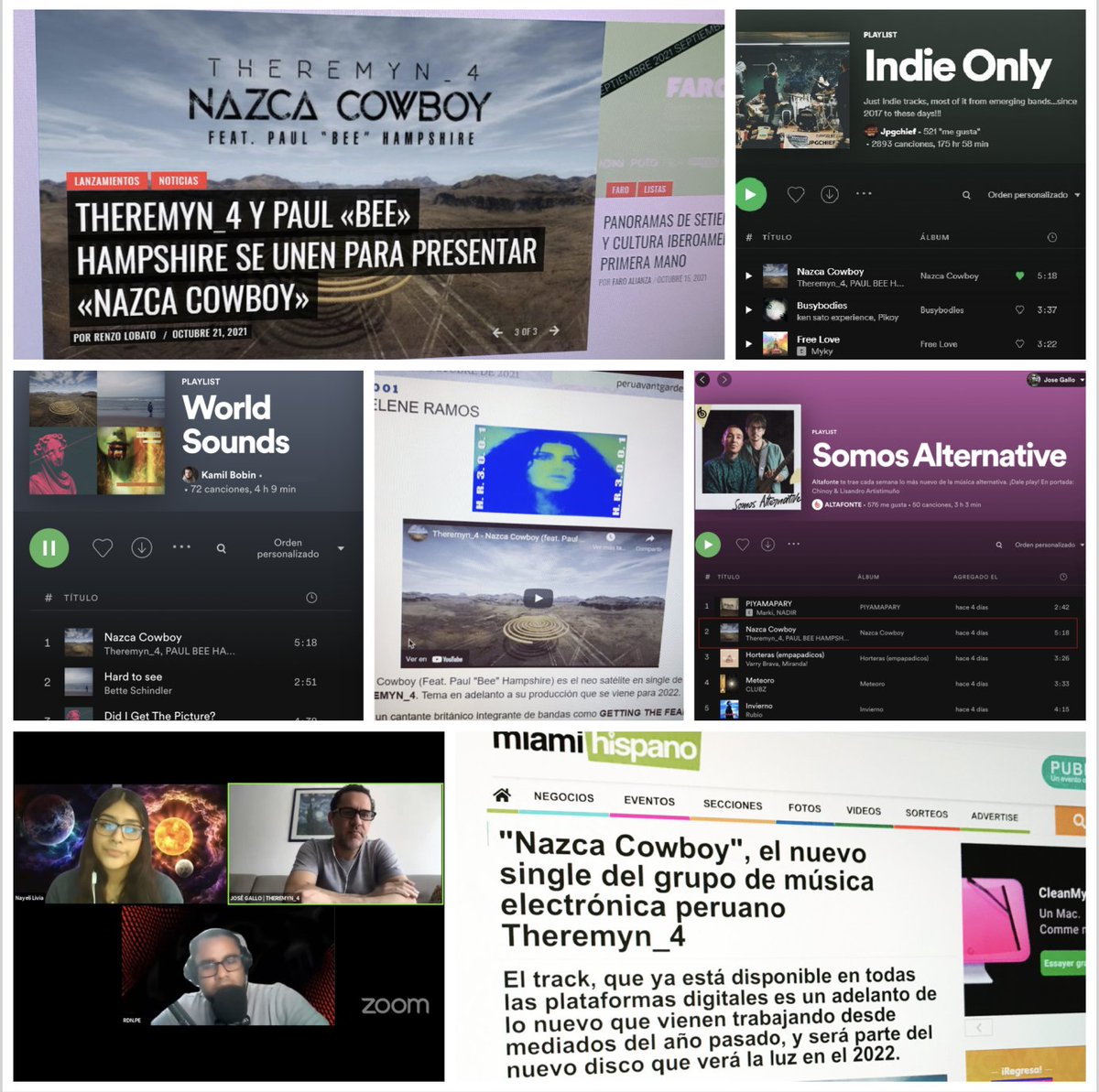 theremyn4's tweet photo. "Nazca Cowboy" en prensa y playlists / press and playlists. Gracias por el soporte! / Thanks for the support! #spotifyperu #nazcacowboy #theremyn_4 #newmusicalert #lanzamientos2021 #musicperu @RockAchorao @MiamiHispano @Jpgchief @danielefecto @conciertosperu @rdn_pe @jcmagazine https://t.co/VOR6mJyOh9