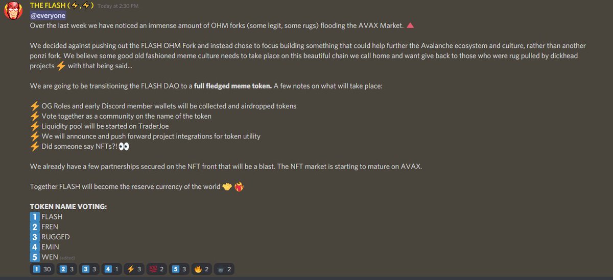 ⚡️MEME MODE ENGAGED⚡️

Head over to the Discord to VOTE 👇
discord.gg/mHAw5c8bWN

$Avax #AVAX #Avalanche $OHM