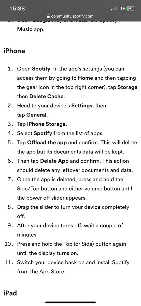 RecordDrop121's tweet photo. Spotify down... NOT ANYMORE (I hope) read the article and follow instructions!! It fixed mine and I’m very happy 😊 (link will be below) #SpotifyDown #spotifycrash https://t.co/VeoX0rRCRb