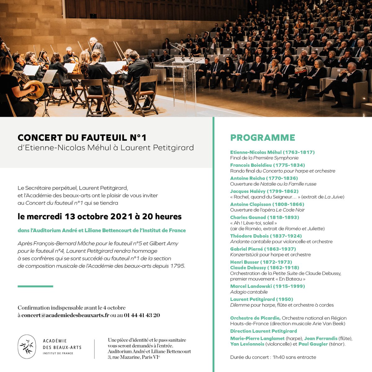 GauglerPaul's tweet photo. I'll give you an appointment on RADIO CLASSIQUE this Saturday, November 20 at 9:00 p.m. for the retransmission the Concert du Fauteuil n°1, with Maître Laurent Petitgirard and the Orchestre de Picardie ! On the program for me, arias by F. Halévy and C. Gounod! https://t.co/Q9CdjGn2rv