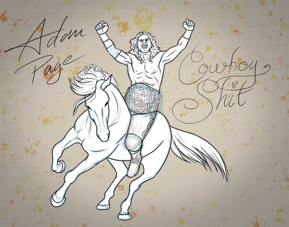 Work in progress.
Trying to draw some fan art of the hangman. 
#aew #aewfullgear