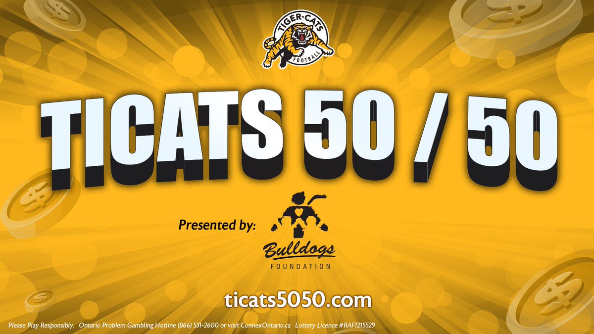 Hamilton Tiger-Cats (@ticats) on Twitter photo Don't forget to get your Ticats 50/50 tickets, benefitting the Bulldogs Foundation and <a href="/TimsCamps/">Tim Hortons® Foundation Camps</a>, giving young people the opportunity to discover their true potential
ℹ️: 3 for $5, 10 for $10, 60 for $20, & 120 for $30
💰: ticats5050.com
#Ticats | #CFL | <a href="/BulldogsFDN/">Bulldogs' Foundation</a> Don't forget to get your Ticats 50/50 tickets, benefitting the Bulldogs Foundation and <a href="/TimsCamps/">Tim Hortons® Foundation Camps</a>, giving young people the opportunity to discover their true potential
ℹ️: 3 for $5, 10 for $10, 60 for $20, & 120 for $30
💰: ticats5050.com
#Ticats | #CFL | <a href="/BulldogsFDN/">Bulldogs' Foundation</a>