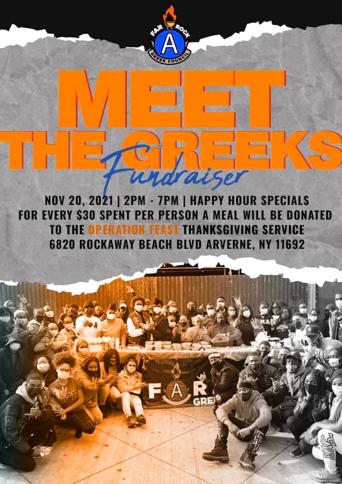 KhaleelAnderson's tweet photo. @FarRockGC will have a Meet the Greeks Fundraiser on Saturday from 2pm to 7pm! Every $30 spent will be donated for a Thanksgiving Service - be there!🔥🔥 Its fire!🔥🔥 https://t.co/7hxgvxx4wq