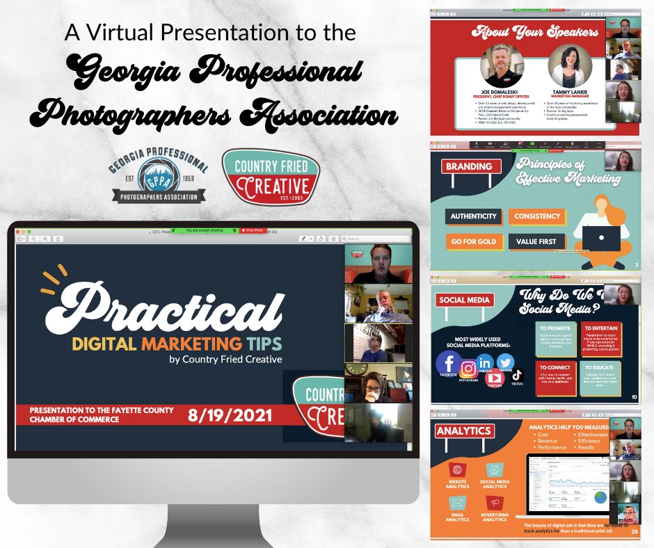 CountryFriedC's tweet photo. Interested in learning more about digital marketing? 💻

📩 Reach out to Tammy (tammy@countryfriedcreative.com) about scheduling a workshop for your group or staff! https://t.co/jNcXF0fO2f