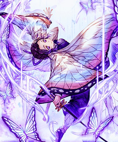 福ちゃんさんがTwitterに投稿した胡蝶しのぶ(鬼滅の刃)のイラスト。