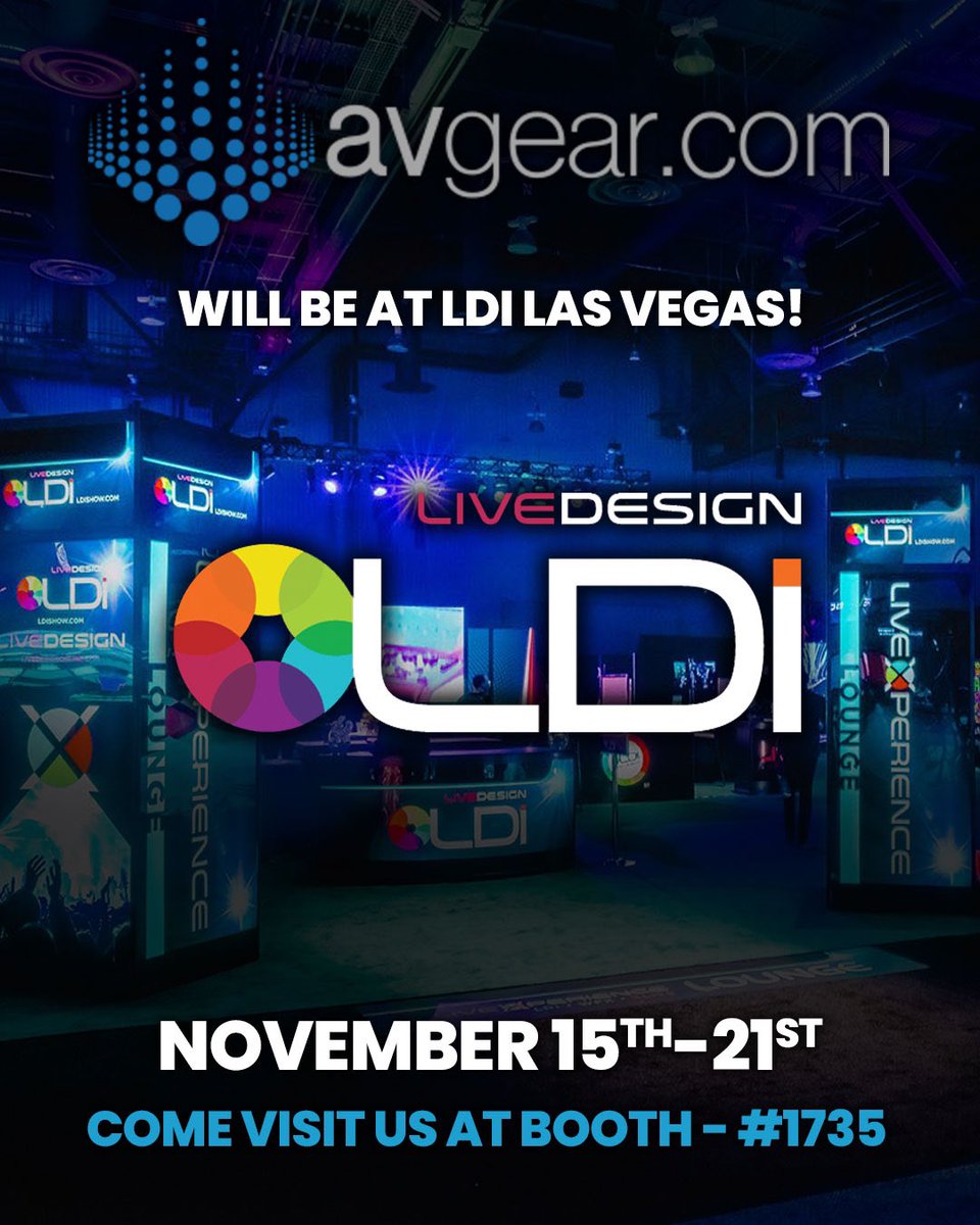 avgearcom's tweet photo. After a long wait, we’re excited to be at #LDI2021 Las Vegas! Come see us at booth 1735 and see how AVGear can be your value-added service provider! 

👉  https://t.co/eRHEeciCTa https://t.co/avZGu6hUfd