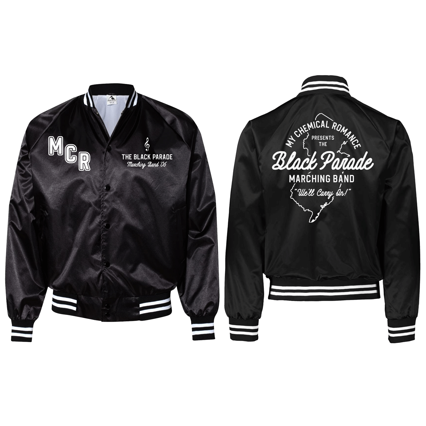 Kerin Cunningham ☆ on X: AHH I can finally show off this My Chemical  Romance satin band member jacket!! I designed this for The Black Parade's  15th anniversary with the idea: If