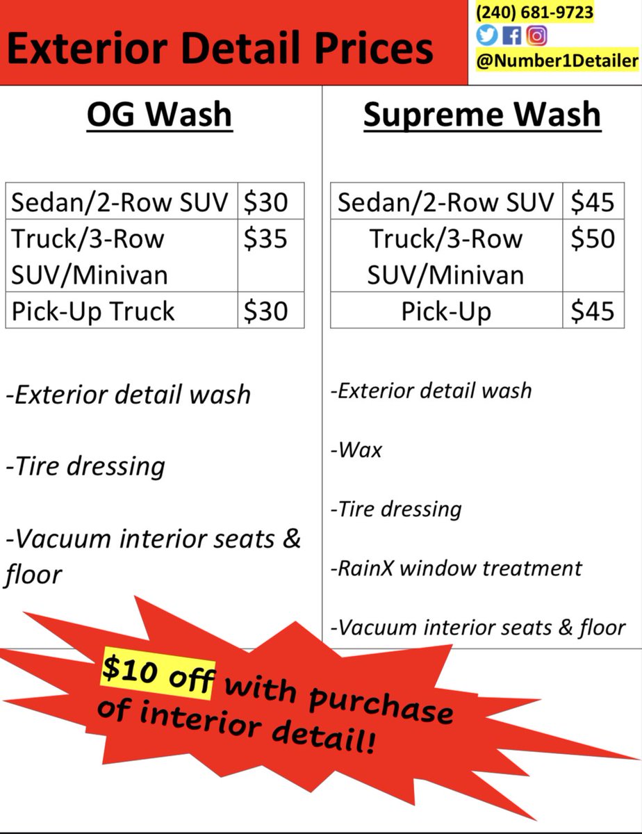 Number1Detailer's tweet photo. @AWalkingBombb Number1 Detailer Mobile Detailing https://t.co/VRrItZ0i7m