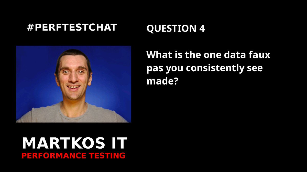 MartkosIT's tweet image. Q4) What is the one data faux pas you consistently see made?
#PerfTestChat
#PerformanceTesting
#PerformanceEngineering