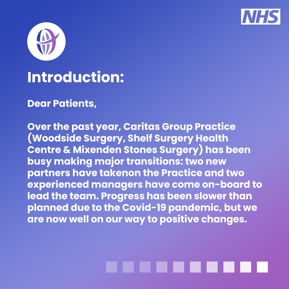 CaritasPractice's tweet photo. Dear Patients, over the past year Caritas Group Practice has been making majors changes to improve. Read about the progress we’ve made so far below… #Changesforthebetter #CaritasGP #GP4Better https://t.co/MTmHVNqUGF